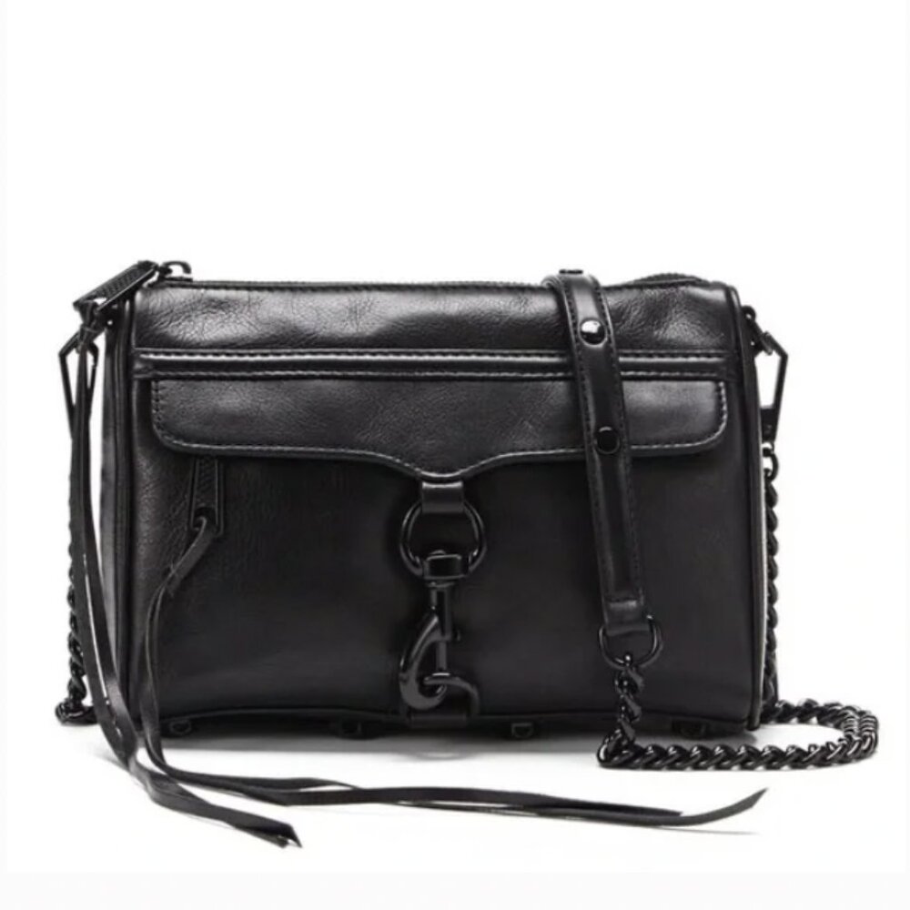 Rebecca Minkoff All Black Leather Mini Mac Bag